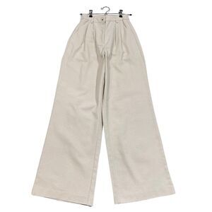 WE WORE WHAT Trouser PANTS Women 0 Tweed Pleated Wide leg Neutral Careerwear